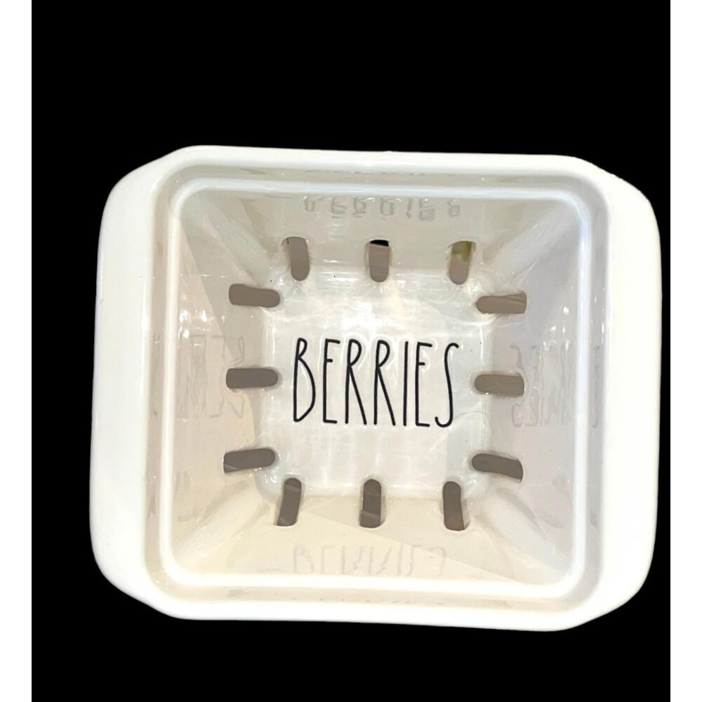 Rae Dun Classic Ceramic BERRIES Berry Basket Colander Large  NEW